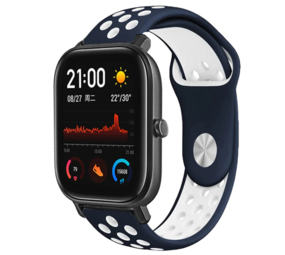 Strap-it Bracelet sport Xiaomi Amazfit GTS (bleu/blanc) Strap-it Bracelet sport Xiaomi Amazfit GTS (bleu/blanc)