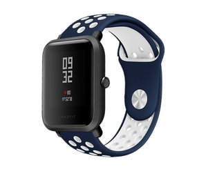 Strap-it Bracelet sport Xiaomi Amazfit Bip (bleu/blanc) Strap-it Bracelet sport Xiaomi Amazfit Bip (bleu/blanc)