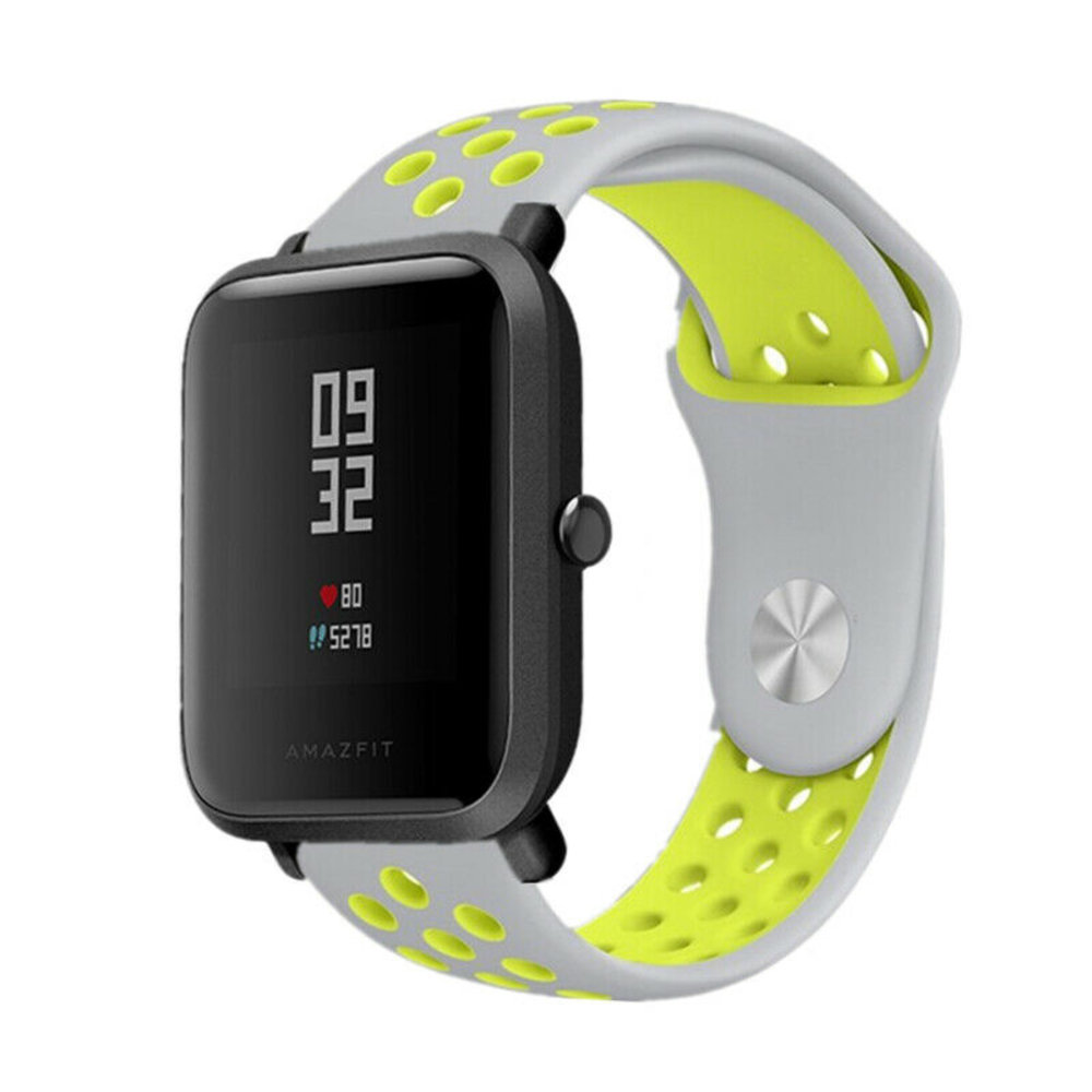 Strap-it Strap-it Bracelet sport Xiaomi Amazfit Bip (gris/jaune) Strap-it Strap-it Bracelet sport Xiaomi Amazfit Bip (gris/jaune)