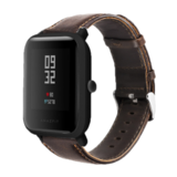 Strap-it Bracelet cuir Xiaomi Amazfit Bip (marron foncé)