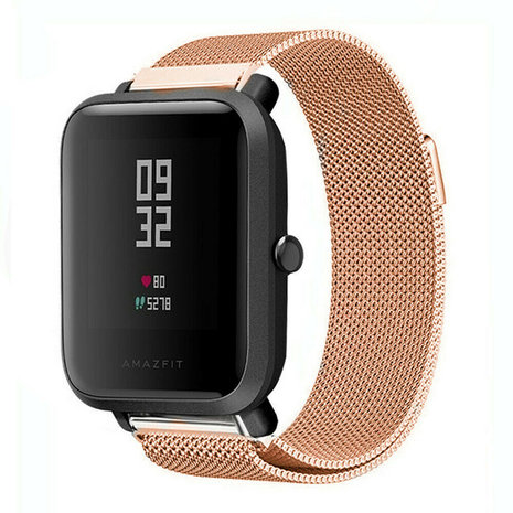 Strap-it Strap-it Bracelet Milanais Xiaomi Amazfit Bip (or rose)