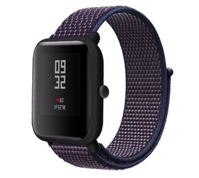 Strap-it Bracelet nylon Xiaomi Amazfit Bip (violet-bleu)