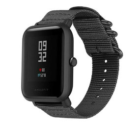 Strap-it Bracelet nylon boucle Xiaomi Amazfit Bip (noir)