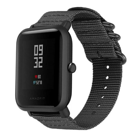 Strap-it Strap-it Bracelet nylon boucle Xiaomi Amazfit Bip (noir) Strap-it Strap-it Bracelet nylon boucle Xiaomi Amazfit Bip (noir)
