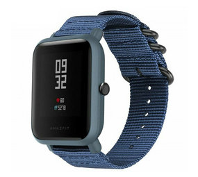 Strap-it Bracelet nylon boucle Xiaomi Amazfit Bip (bleu)