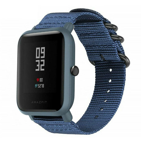 Strap-it Strap-it Bracelet nylon boucle Xiaomi Amazfit Bip (bleu)