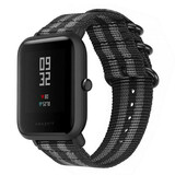 Strap-it Bracelet nylon boucle Xiaomi Amazfit Bip (noir/gris)