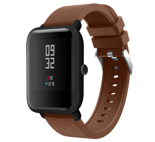 Strap-it Strap-it Bracelet silicone Xiaomi Amazfit Bip (marron café)