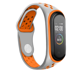 Strap-it Bracelet sport Xiaomi Mi band 3/4 (gris/orange) Strap-it Bracelet sport Xiaomi Mi band 3/4 (gris/orange)