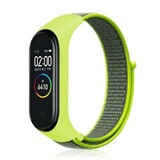 Strap-it Bracelet nylon Xiaomi Mi Band 3/4 (jaune-vert)