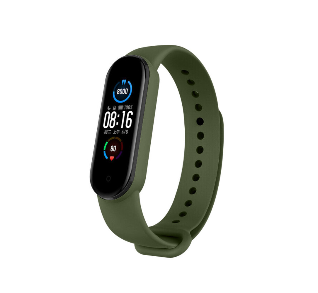 Strap-it Strap-it Bracelet silicone Xiaomi Mi Band 5 (vert) 