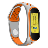 Strap-it Bracelet sport Xiaomi Mi Band 5 (gris/orange)
