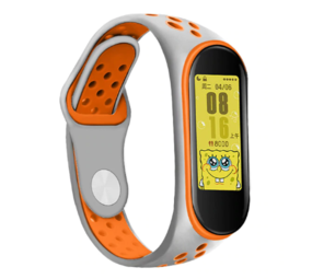 Strap-it Bracelet sport Xiaomi Mi Band 5 (gris/orange)