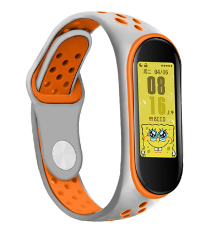 Strap-it Strap-it Bracelet sport Xiaomi Mi Band 5 (gris/orange)