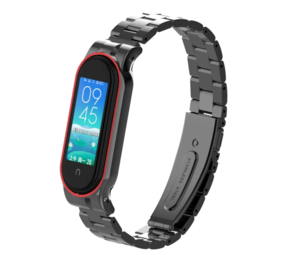 Strap-it Bracelet acier Xiaomi Mi Band 5 (noir)
