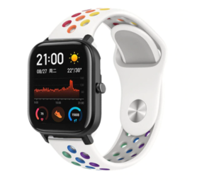 Strap-it Bracelet sport Xiaomi Amazfit GTS (blanc et multicolore)