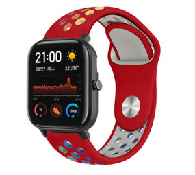Strap-it Bracelet sport Xiaomi Amazfit GTS (rouge et multicolore)