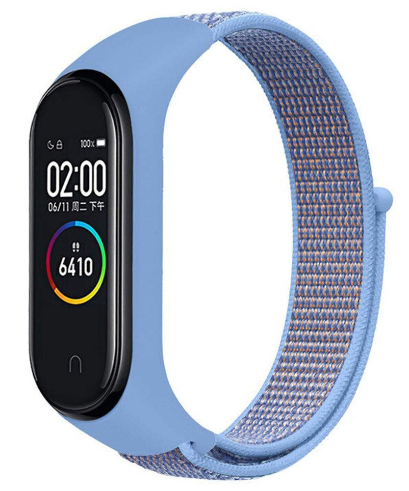Strap-it Strap-it Bracelet nylon Xiaomi Mi Band 5 (bleu clair)