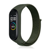 Strap-it Bracelet nylon Xiaomi Mi Band 3/4 (vert armée)