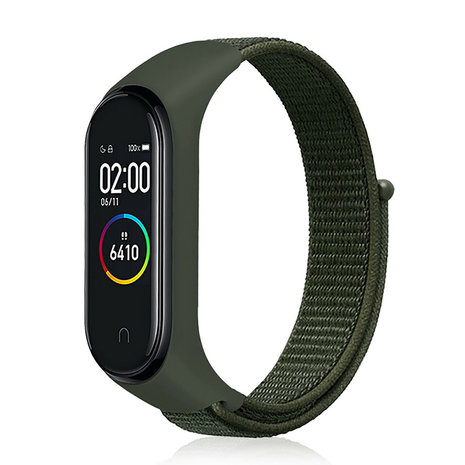 Strap-it Strap-it Bracelet nylon Xiaomi Mi Band 3/4 (vert armée)