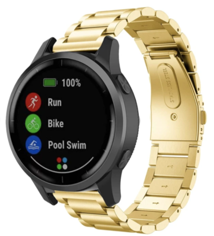 Strap-it Strap-it Bracelet acier Garmin Vivoactive 4 - 45 mm - or Strap-it Strap-it Bracelet acier Garmin Vivoactive 4 - 45 mm - or