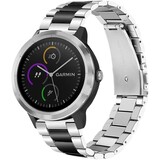 Strap-it Bracelet acier Garmin Vivoactive 3 (argent/noir)