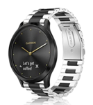 Strap-it Strap-it Bracelet acier Garmin Vivoactive 4 - 45mm - argent/noir