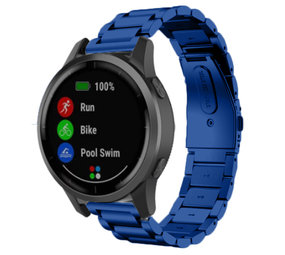 Strap-it Bracelet acier Garmin Vivoactive 4 - 45mm - bleu