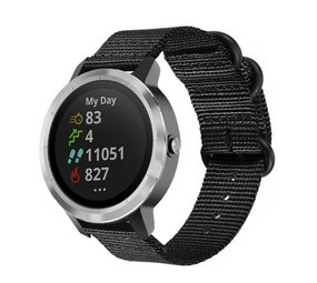 Strap-it Bracelet nylon boucle Garmin Vivoactive 3 (noir)