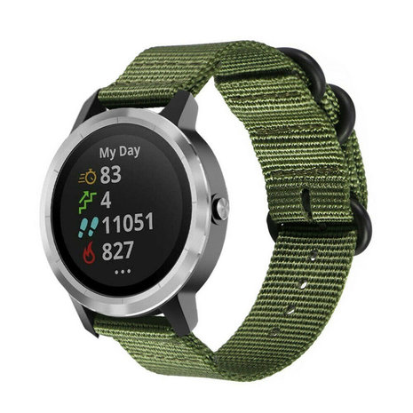 Strap-it Strap-it Bracelet nylon boucle Garmin Vivoactive 3 (vert)