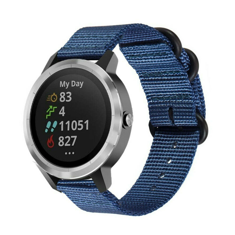 Strap-it Strap-it Bracelet nylon boucle Garmin Vivoactive 3 (bleu) Strap-it Strap-it Bracelet nylon boucle Garmin Vivoactive 3 (bleu)