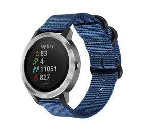 Strap-it Bracelet nylon boucle Garmin Vivoactive 3 (bleu)