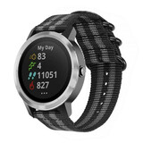 Strap-it Bracelet nylon boucle Garmin Vivoactive 3 (noir/gris)