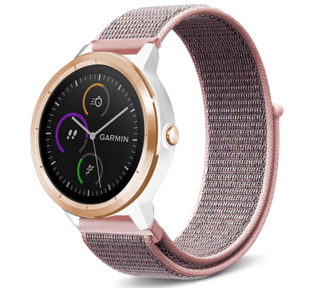 Strap-it Strap-it Bracelet nylon Garmin Vivoactive 4 - 45mm - rose poudré Strap-it Strap-it Bracelet nylon Garmin Vivoactive 4 - 45mm - rose poudré