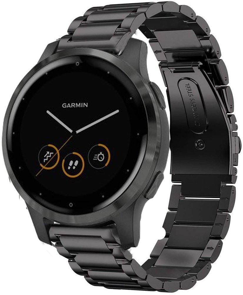 Strap-it Strap-it Bracelet acier Garmin Vivoactive 4s - 40mm - noir Strap-it Strap-it Bracelet acier Garmin Vivoactive 4s - 40mm - noir
