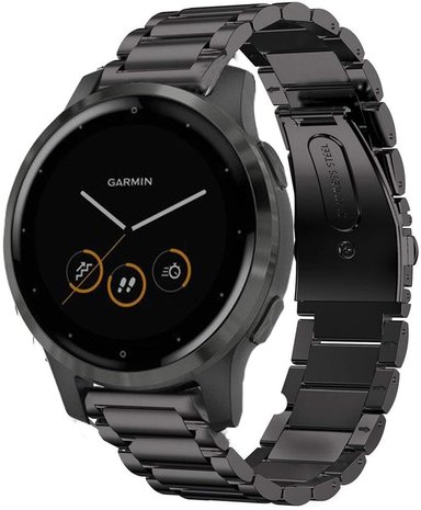 Strap-it Strap-it Bracelet acier Garmin Vivoactive 4s - 40mm - noir Strap-it Strap-it Bracelet acier Garmin Vivoactive 4s - 40mm - noir