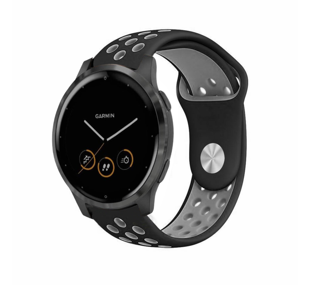 Strap-it Strap-it Bracelet sport Garmin Vivoactive 4s - 40mm - noir/gris