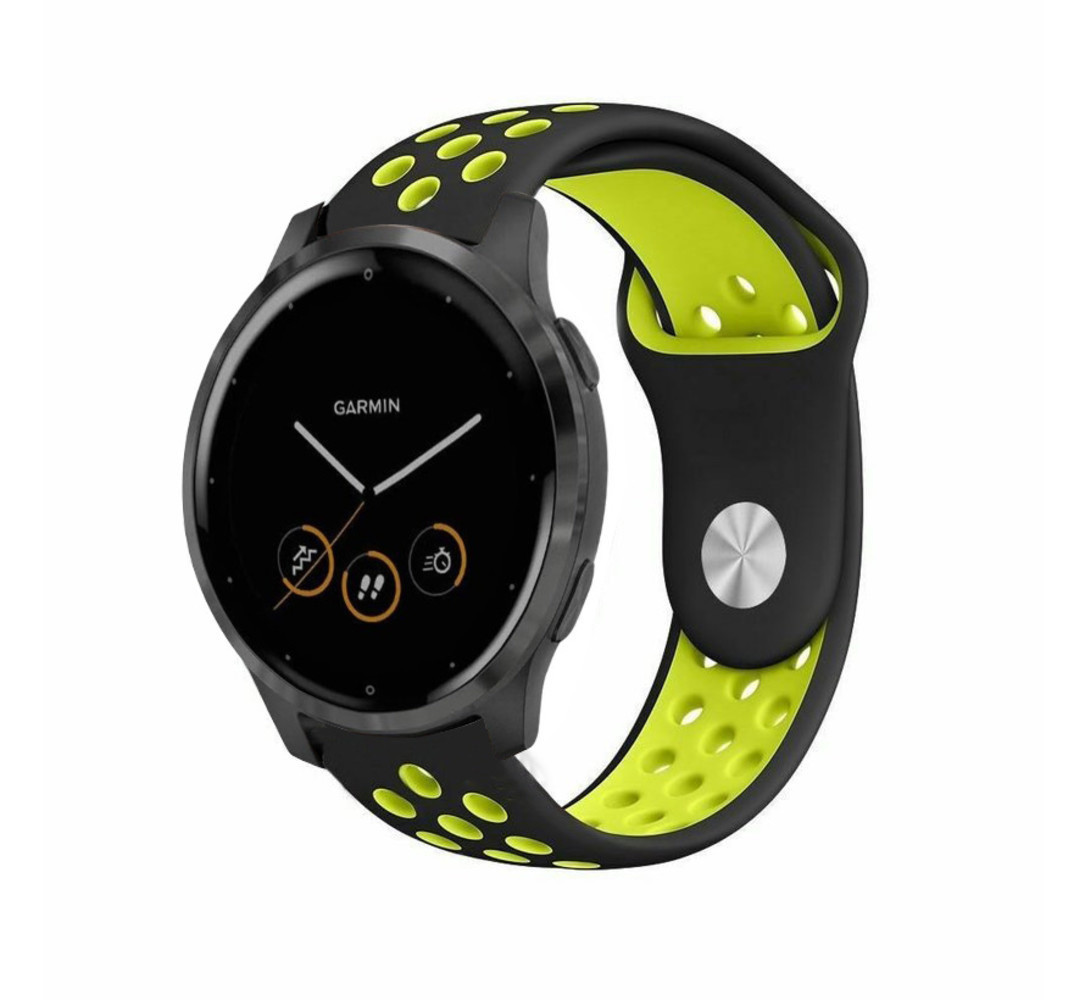 Strap-it Strap-it Bracelet sport Garmin Vivoactive 4s - 40mm - noir/jaune Strap-it Strap-it Bracelet sport Garmin Vivoactive 4s - 40mm - noir/jaune