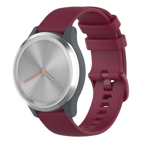 Strap-it Strap-it Bracelet silicone Garmin Vivomove 3s - 39mm - rouge foncé