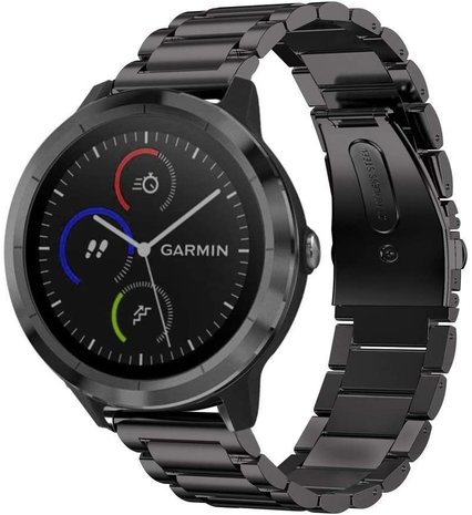 Strap-it Strap-it Bracelet acier Garmin Vivomove 3s - 39 mm - noir Strap-it Strap-it Bracelet acier Garmin Vivomove 3s - 39 mm - noir