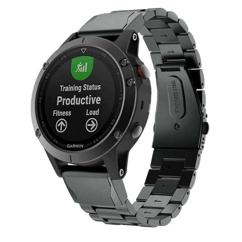 Strap-it Strap-it Bracelet acier Garmin Fenix ​​​​5 / 6 (noir)