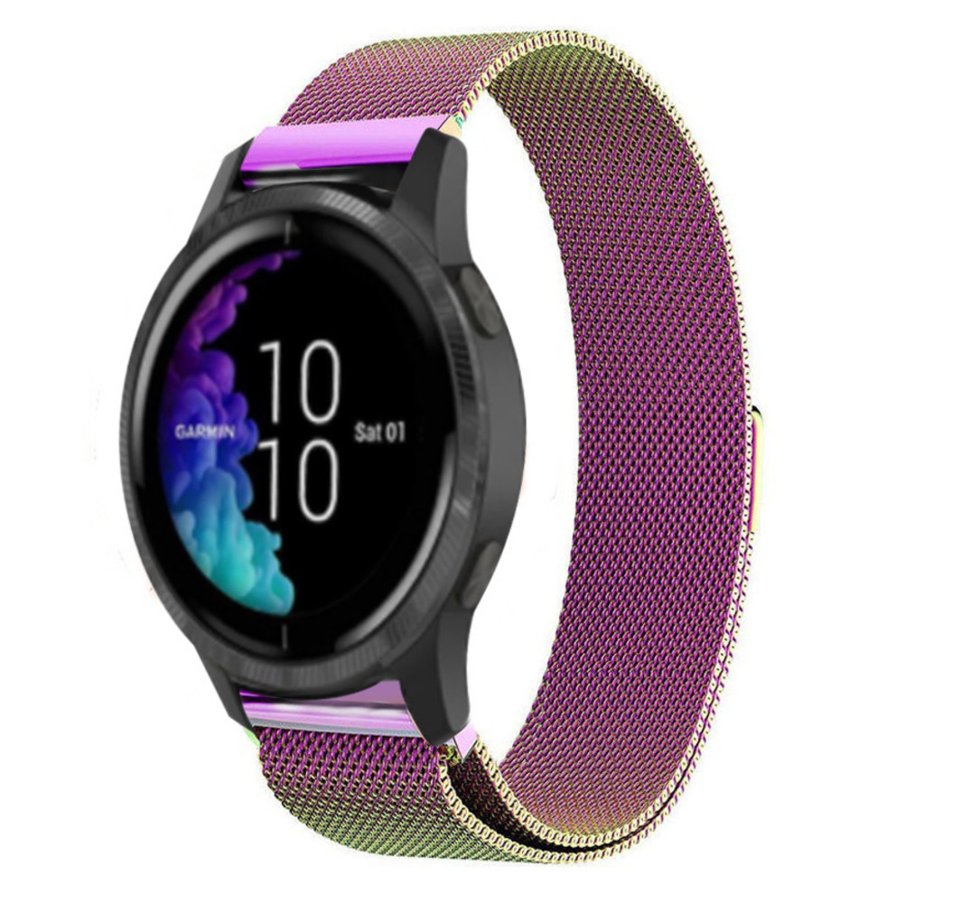Strap-it Strap-it Bracelet Milanais Garmin Venu (arc-en-ciel)