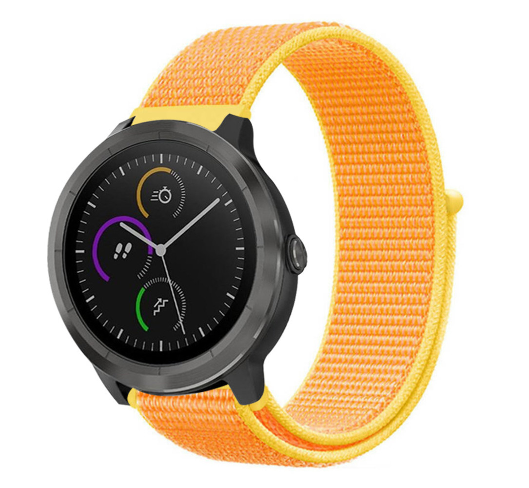 Strap-it Strap-it Bracelet nylon Garmin Venu (jaune clair)