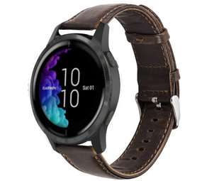 Strap-it Bracelet cuir Garmin Venu (marron foncé)