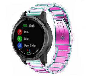 Strap-it Bracelet acier Garmin Vivoactive 4 - 45 mm - arc-en-ciel