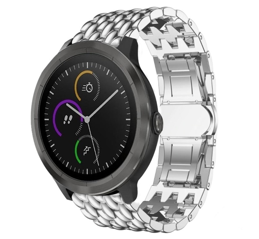 Strap-it Strap-it Bracelet acier dragon Garmin Vivoactive 3 (argent)