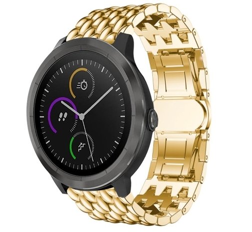 Strap-it Strap-it Bracelet acier dragon Garmin Vivoactive 3 (or)