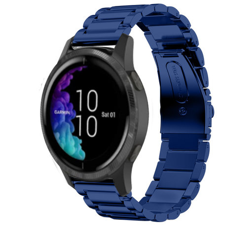 Strap-it Strap-it Bracelet acier Garmin Venu (bleu)