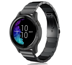 Strap-it Bracelet métal Garmin Venu (noir)