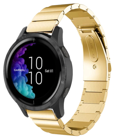 Strap-it Strap-it Bracelet métal Garmin Venu (or)